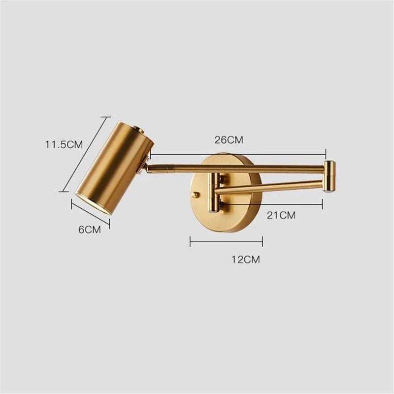 Arandela de Parede Articulada LED em Metal - Zeraffe