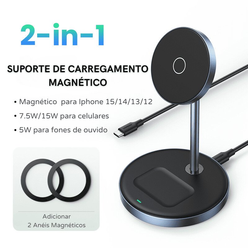 Carregador Por Indução Iphone Airpods Base Magnética Zeraffe - Zeraffe | Novidades exclusivas e produtos que facilitam sua vida