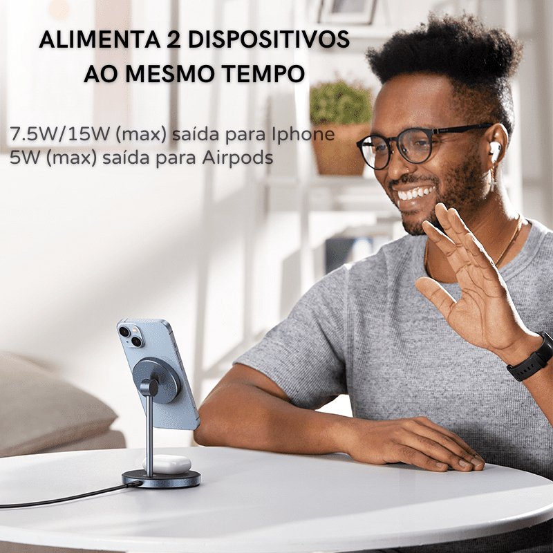 Carregador Por Indução Iphone Airpods Base Magnética Zeraffe - Zeraffe | Novidades exclusivas e produtos que facilitam sua vida