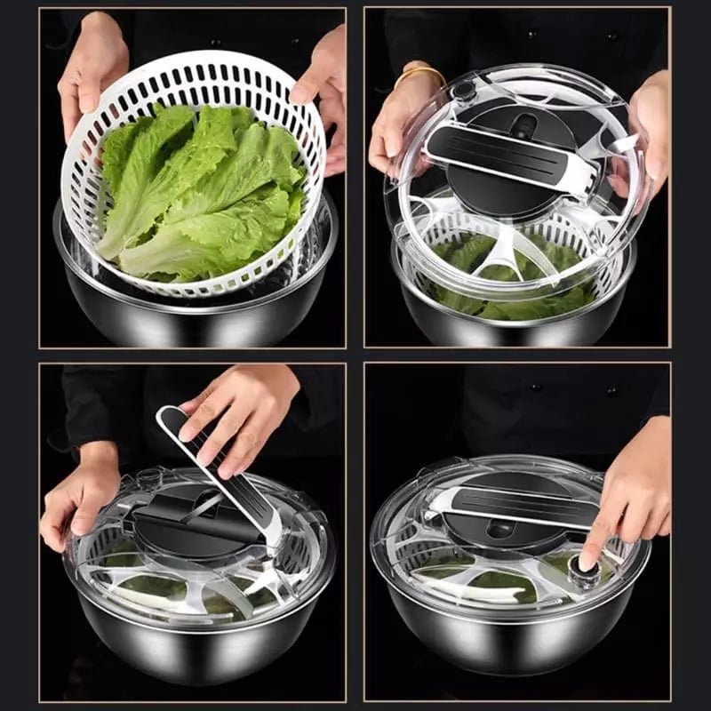 Centrifuga Secadora de Salada Bowl Inox Zeraffe - Zeraffe | Novidades exclusivas e produtos que facilitam sua vida