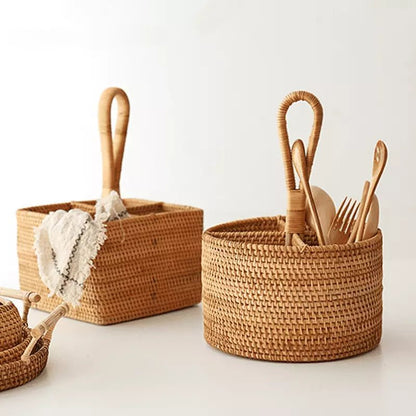 Cesta de Armazenamento de Vime em Rattan Feita a Mão Zeraffe - Zeraffe | Novidades exclusivas e produtos que facilitam sua vida