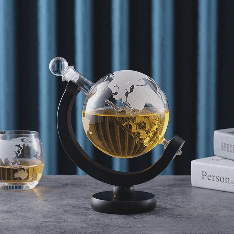 Decanter Whisky Globo Conjunto Recipiente de Vidro Zeraffe - Zeraffe | Novidades exclusivas e produtos que facilitam sua vida