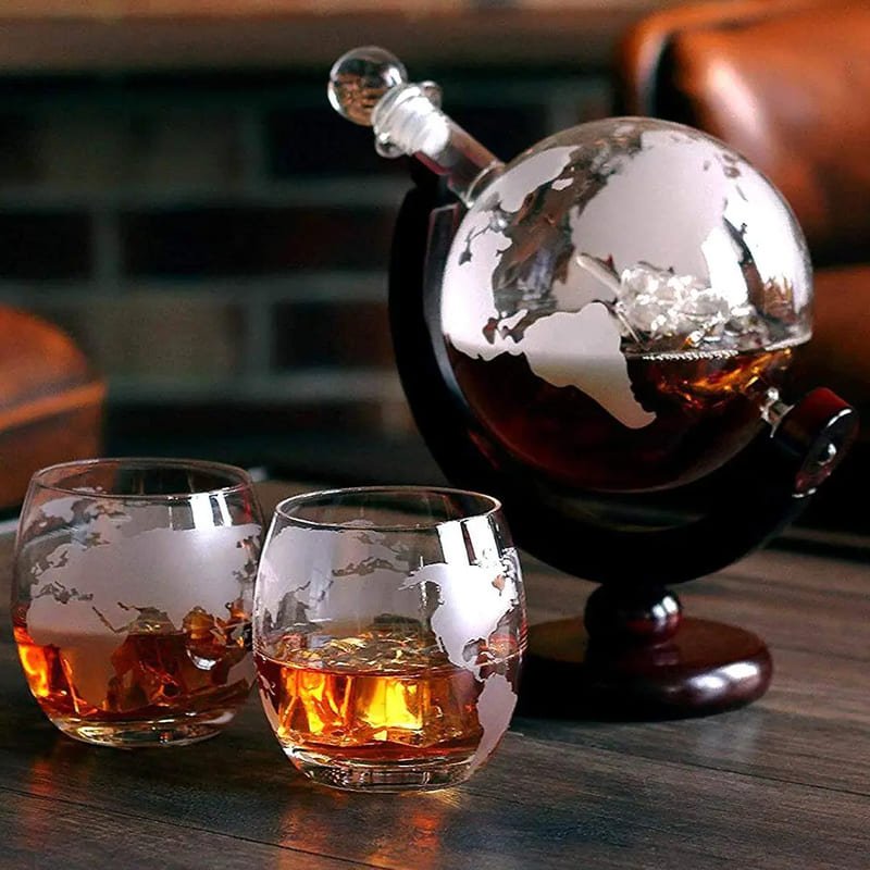 Decanter Whisky Globo Conjunto Recipiente de Vidro Zeraffe - Zeraffe | Novidades exclusivas e produtos que facilitam sua vida