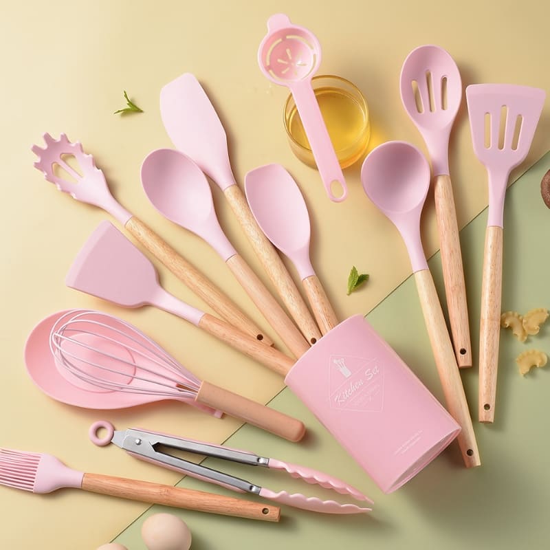 Kit Utensílios de Cozinha 14 Peças Silicone Com Organizador Zeraffe - Zeraffe | Novidades exclusivas e produtos que facilitam sua vida