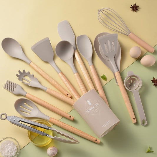 Kit Utensílios de Cozinha 14 Peças Silicone Com Organizador Zeraffe - Zeraffe | Novidades exclusivas e produtos que facilitam sua vida