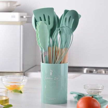 Kit Utensílios de Cozinha 14 Peças Silicone Com Organizador Zeraffe - Zeraffe | Novidades exclusivas e produtos que facilitam sua vida