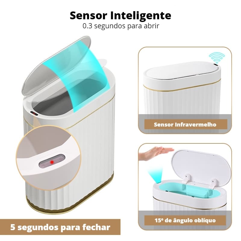 Lixeira para Banheiro e Cozinha Automática com Sensor Inteligente - Zeraffe | Novidades exclusivas e produtos que facilitam sua vida