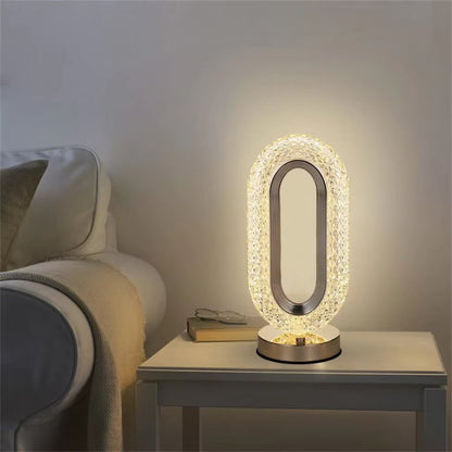 Luminária de Mesa Cristale Oval Luxuosa - Zeraffe