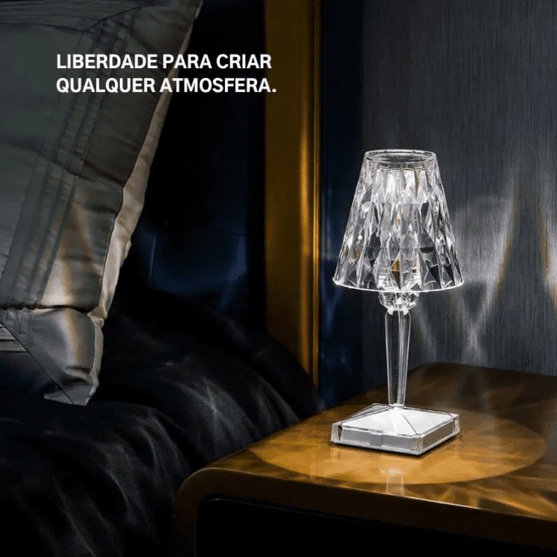 Luminária de Mesa LED Diamante USB 3 em 1 Sem Fio Zeraffe - Zeraffe | Novidades exclusivas e produtos que facilitam sua vida