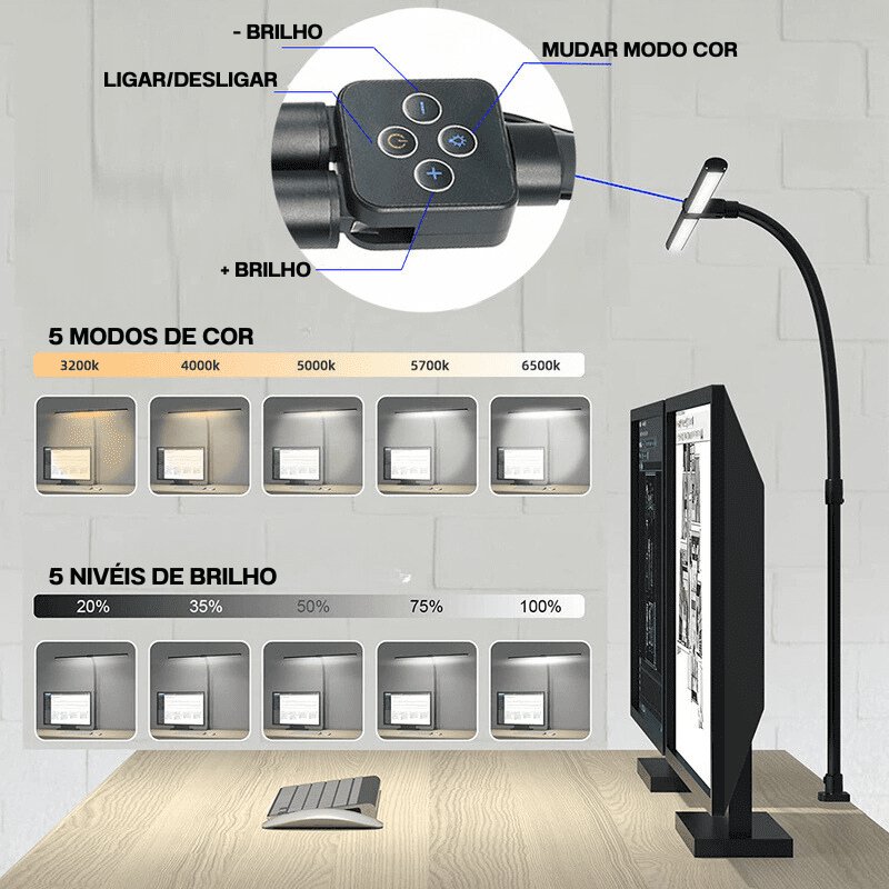 Luminária de Mesa LED Escritório Flexível Alumínio Zeraffe - Zeraffe | Novidades exclusivas e produtos que facilitam sua vida