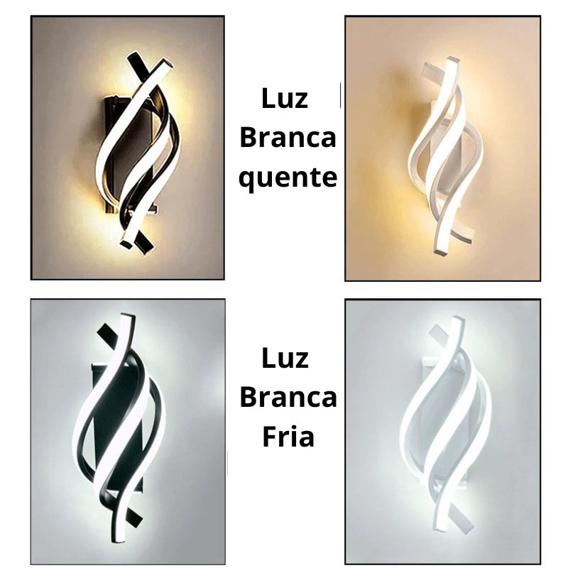 Luminária de Parede Espiral Moderna - Zeraffe