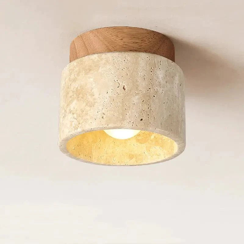 Luminária de Teto Japonesa de Mármore Estilo Wabi Sabi - Zeraffe