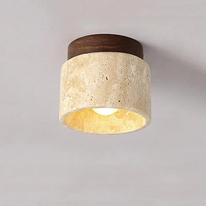 Luminária de Teto Japonesa de Mármore Estilo Wabi Sabi - Zeraffe