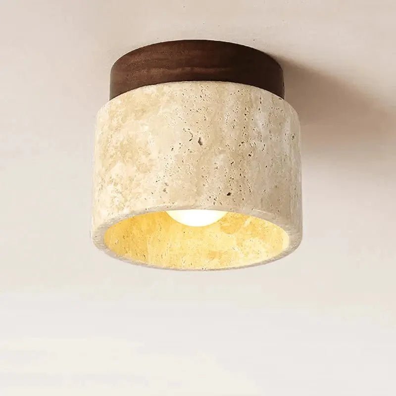 Luminária de Teto Japonesa de Mármore Estilo Wabi Sabi - Zeraffe