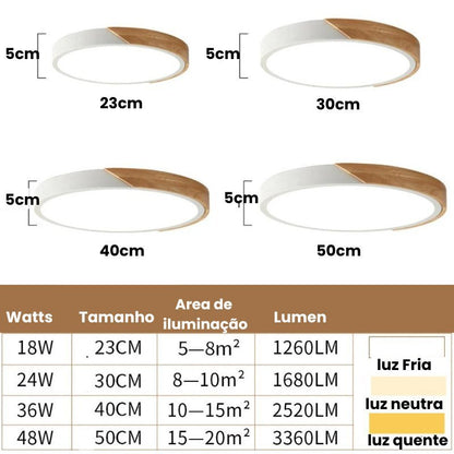 Luminária de Teto Plafon Led Controle Remoto - Zeraffe