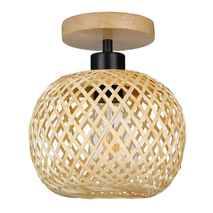 Luminária de Teto Rattan Fibras Naturais - Zeraffe