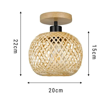 Luminária de Teto Rattan Fibras Naturais - Zeraffe