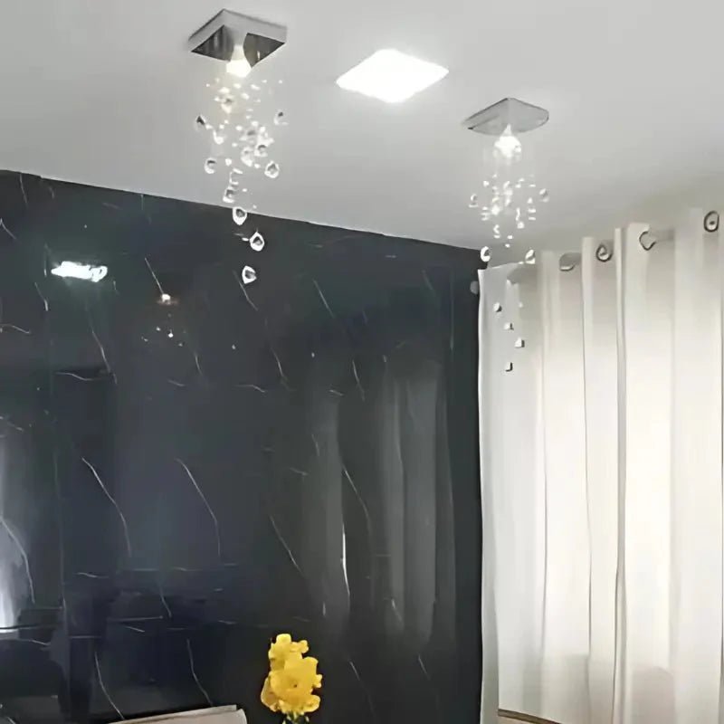 Lustre Gotas de Cristal Para Sala e Cozinha - Zeraffe