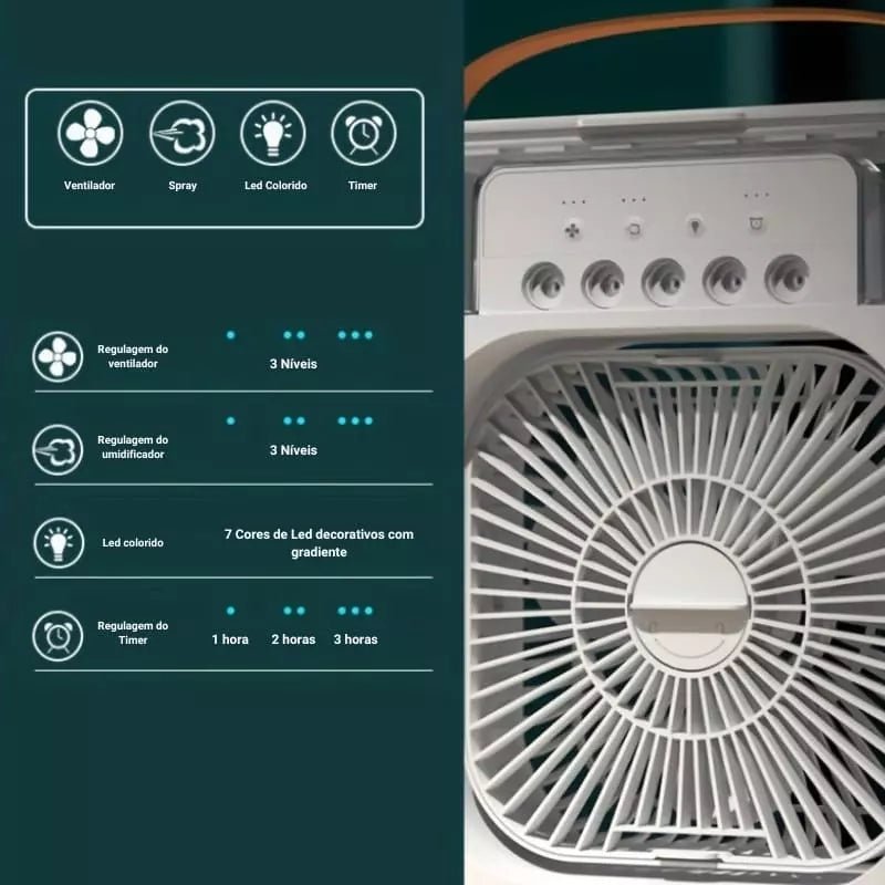 Mini Ar Condicionado Ventilador de Mesa Umidificador Zeraffe - Zeraffe | Novidades exclusivas e produtos que facilitam sua vida