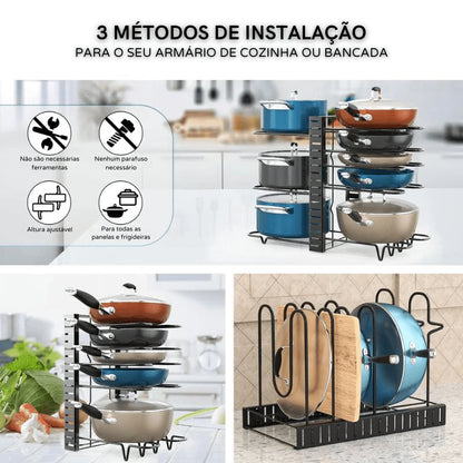 Organizador de Panelas e Tampas Armário de Cozinha Zeraffe - Zeraffe | Novidades exclusivas e produtos que facilitam sua vida