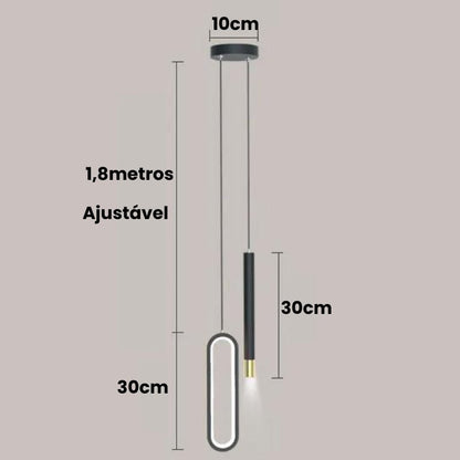 Pendente Led Duplo Minimalista - Zeraffe