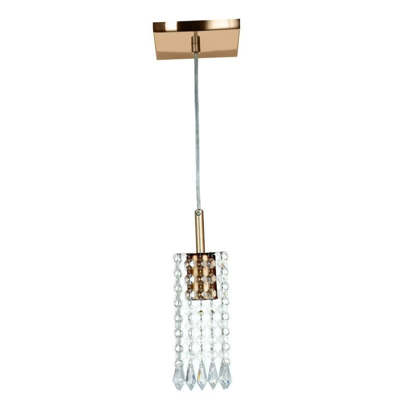 Pendente Luminária de Teto Cristal Acrílico Base Quadrada - Zeraffe