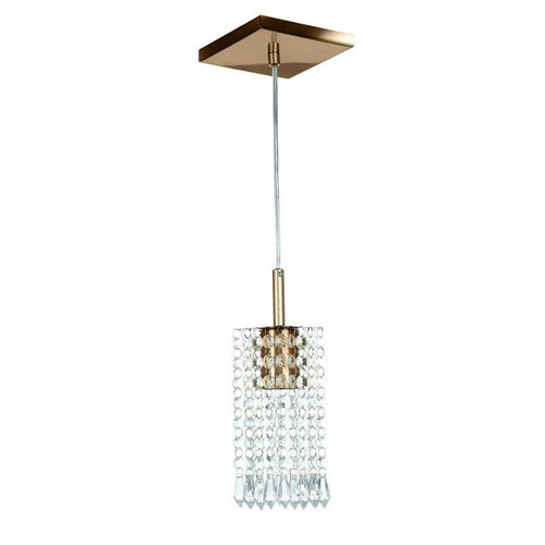 Pendente Luminária de Teto Cristal Acrílico Base Quadrada - Zeraffe