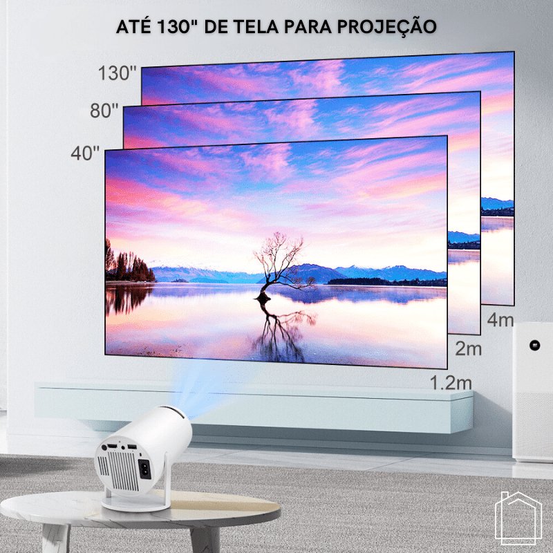 Projetor Portátil 4K 1080p Cinema em Casa Ultra HD Zeraffe - Zeraffe | Novidades exclusivas e produtos que facilitam sua vida