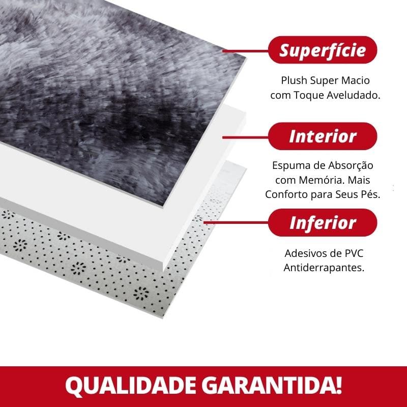 Tapete Retangular Felpudo Liso - Vermelho - Zeraffe | Novidades exclusivas e produtos que facilitam sua vida